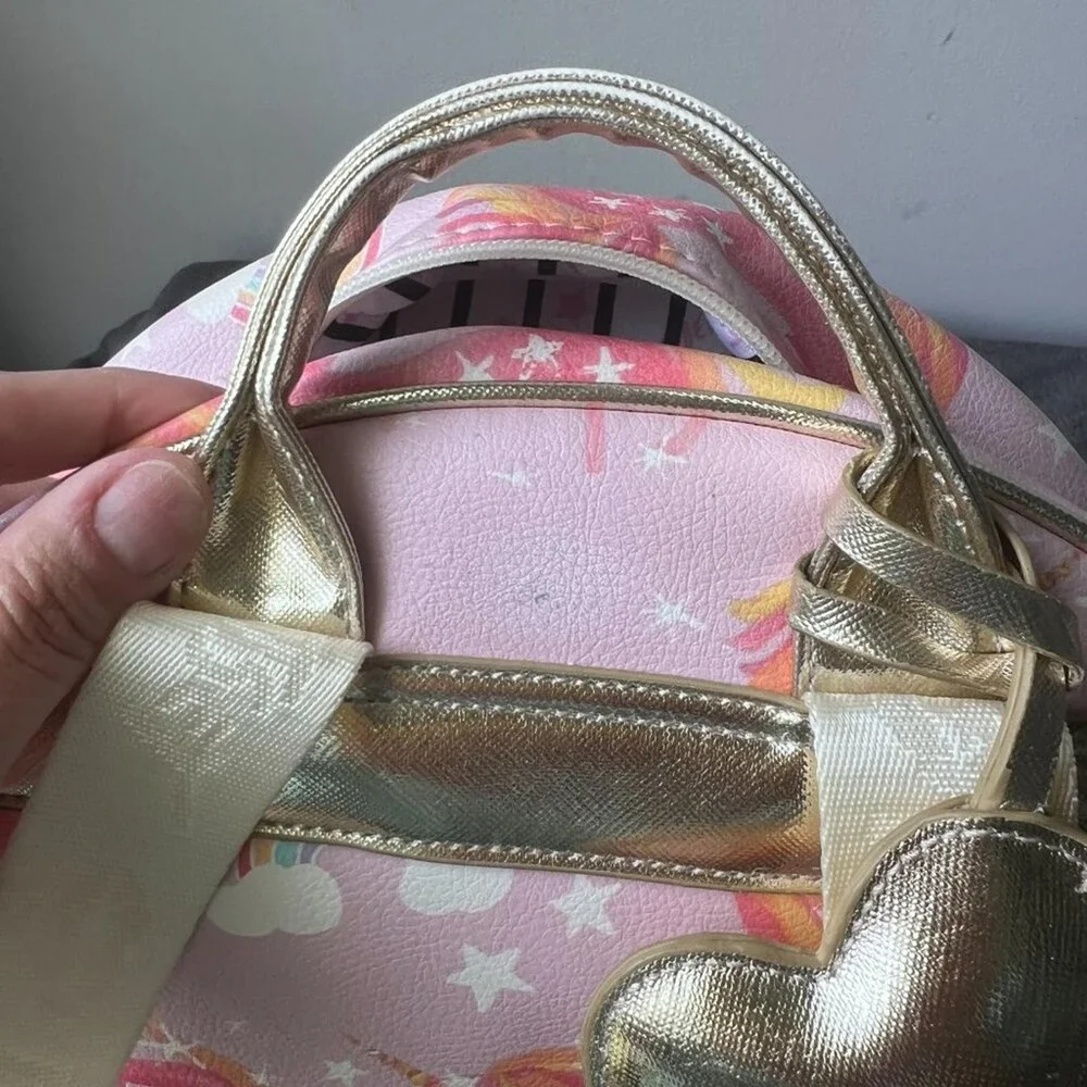 Betsey Johnson Pastel Rainbow Unicorn Heart Backpack Kidcore Kawaii Fairy Kei